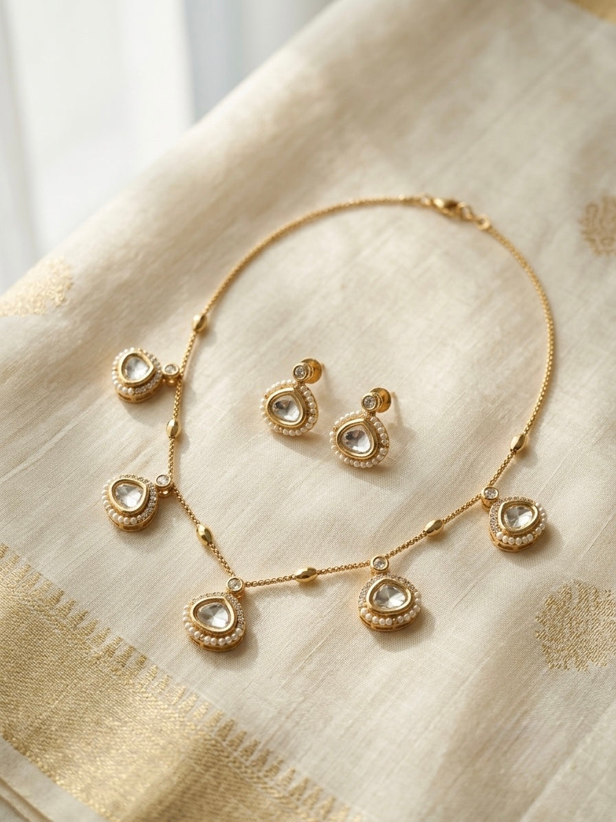 Zoya Kundan Pearl Pendant