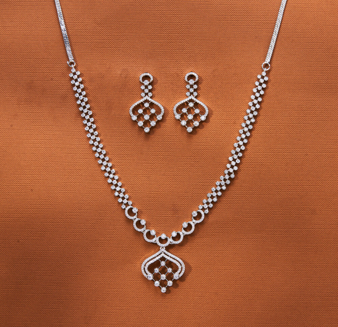 Crystal Mist American Diamond Rhodium Plating Set