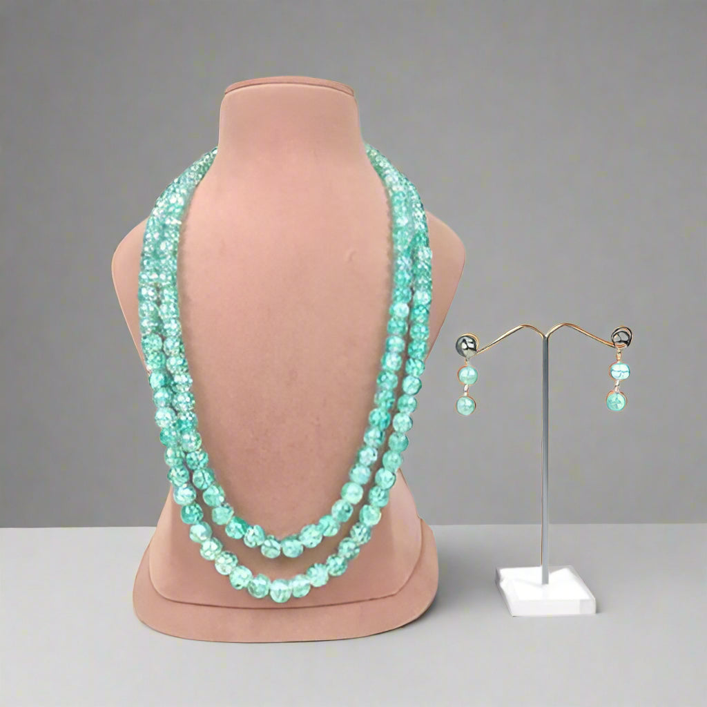 Western Shimmering Sea Glass Necklace Set