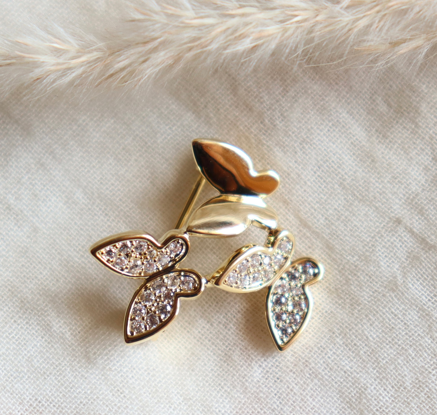 Three Butterflies Western Brooch