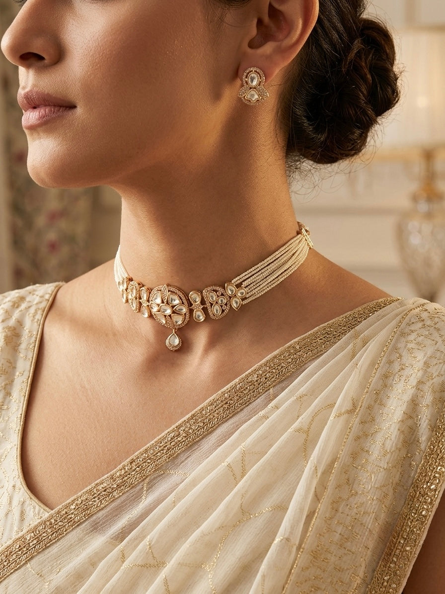 Meher Kundan Pearl Choker