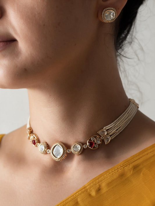 Ruhani Kundan Pearl Choker