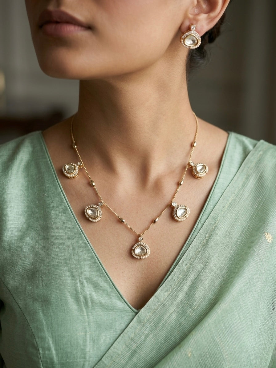 Zoya Kundan Pearl Pendant