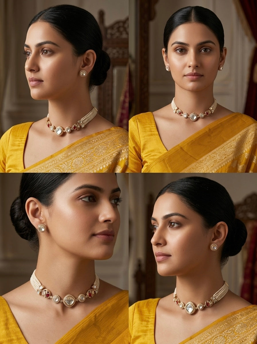 Ruhani Kundan Pearl Choker