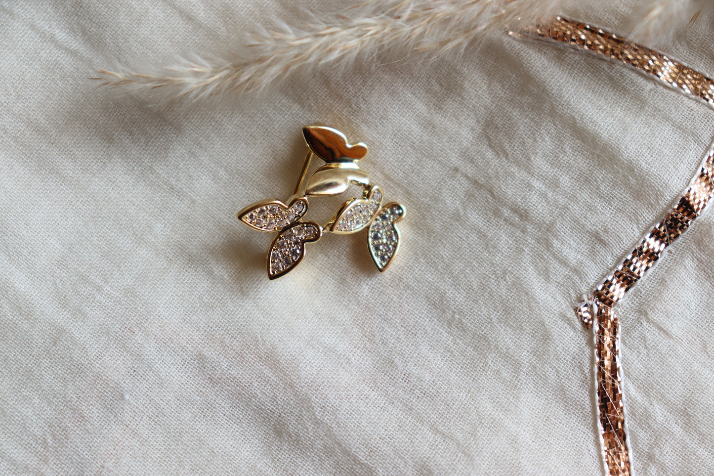 Three Butterflies Western Brooch