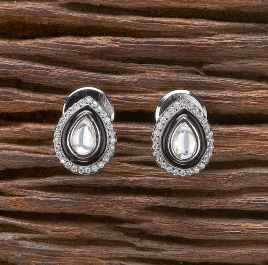 Kundan Delicate Tops With Rhodium Plating