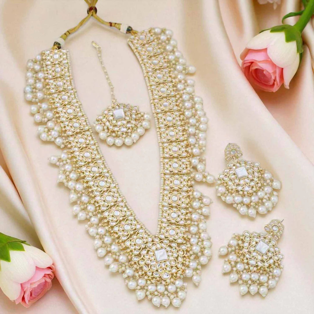Indo Western Pearl Long Rani Necklace