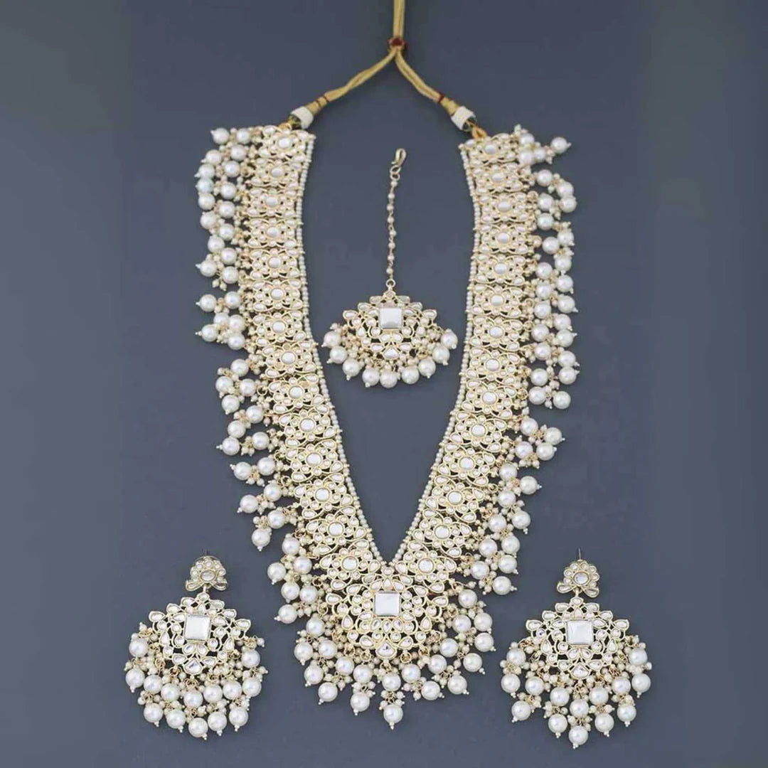 Indo Western Pearl Long Rani Necklace