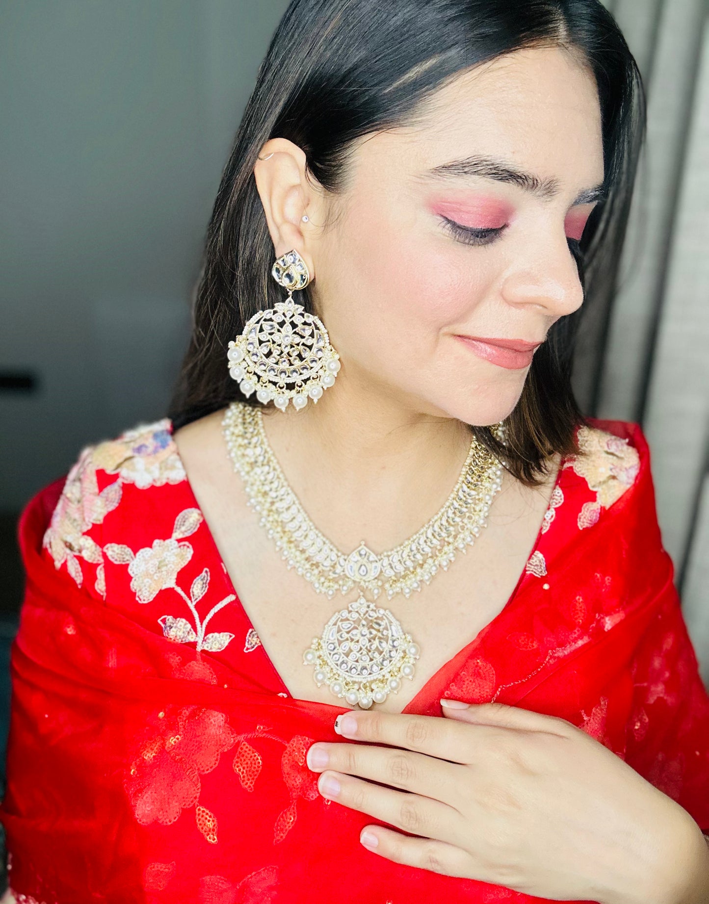 The Heritage Twist Indo western Pearl Necklace With Gold Plating