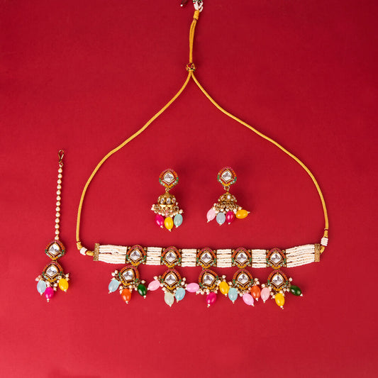 NOOR INDO WESTERN CHOKER-MULTI
