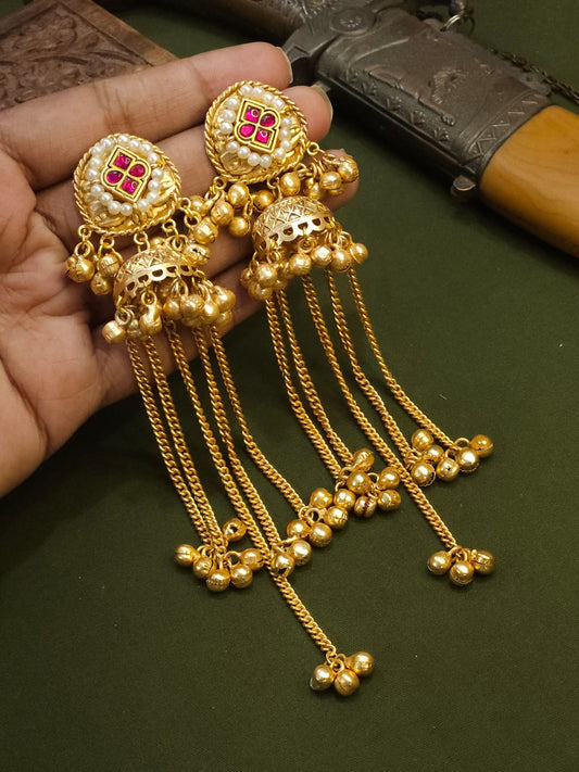 Kanika Kashmiri Earrings Pink