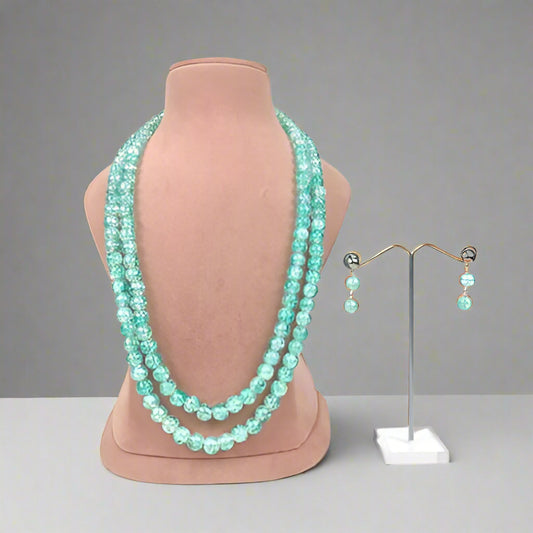 Western Shimmering Sea Glass Necklace Set